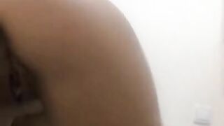 she waits her boyfriend TO come out TO do some anal masturbation, she loves it !