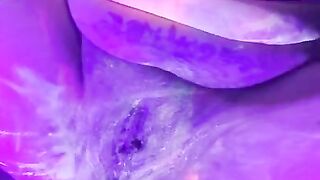 Masturbates covered in uv paint with glow in the dark, major creaming