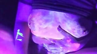 Masturbates covered in uv paint with glow in the dark, major creaming