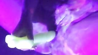 Masturbates covered in uv paint with glow in the dark, major creaming