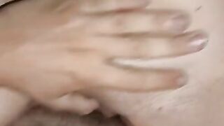 Playing with her juicy pussy on top of me