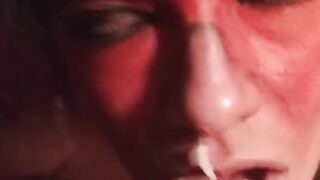 Demon babe gets a facial