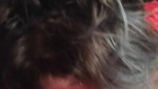 Demon babe gets a facial