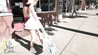 Flashing pussy around town in super short sundress made me so wet!
