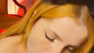 riding dildo like a cowgirl squirt cum