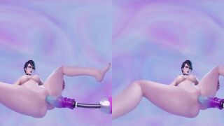 Bayonetta getting fucked by dildo machine 4K VR