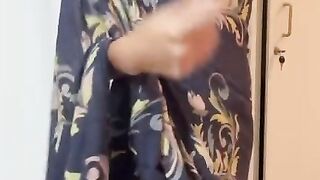 Amateur Indian Desi girl does saree strip tease for her boyfriend during a wedding