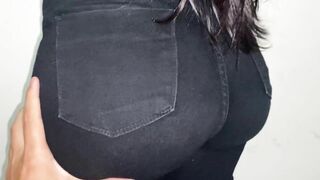 a nice big hot ass, she likes to wear pants and make me horny when she rolls