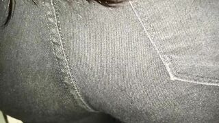 a nice big hot ass, she likes to wear pants and make me horny when she rolls