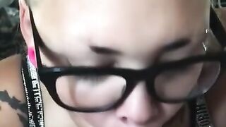 Goth slut sucks cock so good