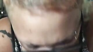 Goth slut sucks cock so good