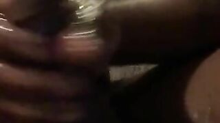 Handjob sexy ass bm milking that juicy black dick until it bust a fat nut