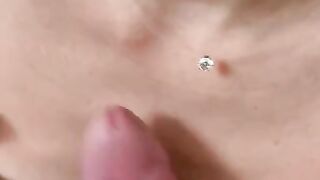 Small tityfuck and cum on legging