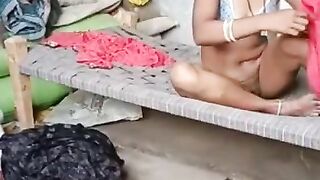 Indian village outdoor with aunty Hindi bhabhi ki first night