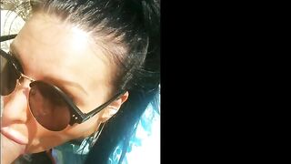 Quick public blowjob at seashore filmed with a smartphone