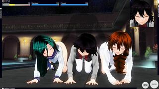 3D HENTAI ORGY three beauties cum with you