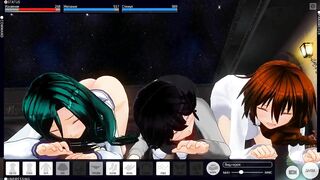 3D HENTAI ORGY three beauties cum with you
