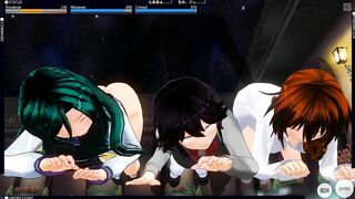3D HENTAI ORGY three beauties cum with you