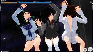 3D HENTAI ORGY three beauties cum with you