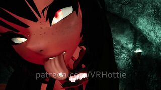 Sexy Red Devil Succubus Rides In POV Lap Dance in Sex Dungeon