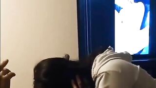 Fucking a fan while he watches my video