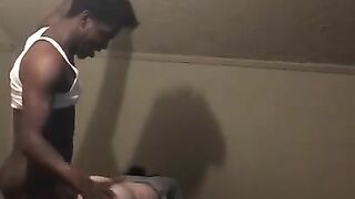 Dudes big booty white girl BM fucked hard backshots hair pulled cum drips