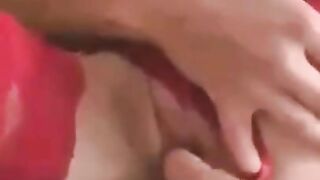 RUBBING STEPMOM PUSSY RED PANTYHOSE STOCKINGS