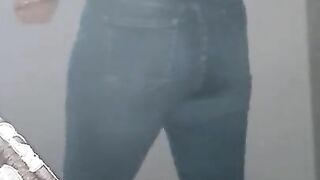 Step mom has a hole in Jeans get fucked by step son