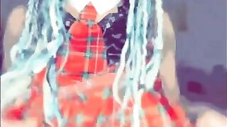 Sexy School girl loves dick cums all over dildo