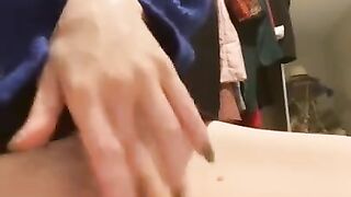 Close up of horny Jen fucking her tight wet pussy