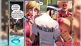 The pool cleaner fucking the hot bosses - Pleasure Mansion