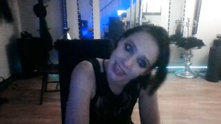 Hot Burlesque Goth Dancer Smoke a Cigarette