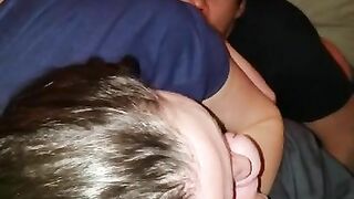 My slutty wife sucking my dick while our friend eats her pussy to orgasms