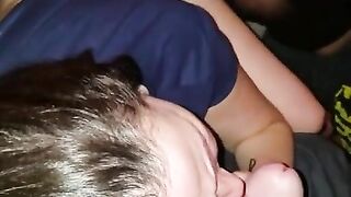 My slutty wife sucking my dick while our friend eats her pussy to orgasms