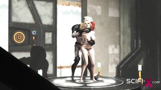 Hot sex in the sci-fi lab. A sexy girl gets fucked by an android monster