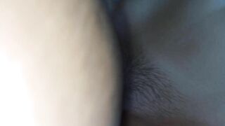 Crempie in stepsister's hairy pussy