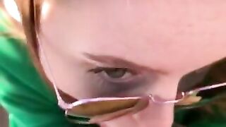 College girl gives a spontaneous public blowjob and almost gets caught