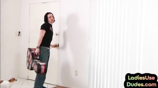 Crossdresser assfucked by strapon doms