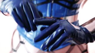 ASMR Video Fetish 4k - beautiful curvy girl in corset and shiny pantyhose