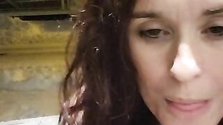 Masturbating outside on my balcony in the cold snow, voyeur neighbors can see me ????????