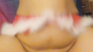 Merry Fuckmas ???? Fucking my tight ass with my wet pussy and big tits on display ????