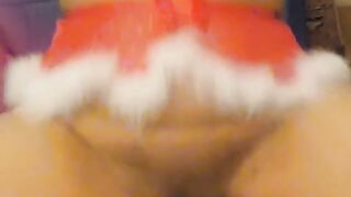 Merry Fuckmas ???? Fucking my tight ass with my wet pussy and big tits on display ????