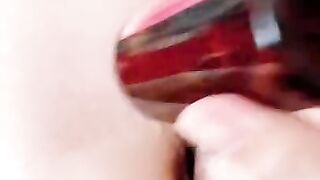 精油涂抹，滑滑的一下就进去了