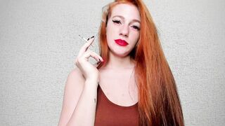 redhead smoking
