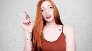 redhead smoking
