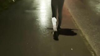 Public Horny stroll with arse flash