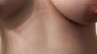 NAKED EXERCISE: Boobies bounce as I do squats in the bathroom