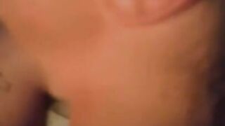 Last minute cum shot on this Brazilian pussy