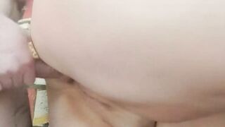 close-up sucking dick and then fucking doggy style in pussy and taking cum