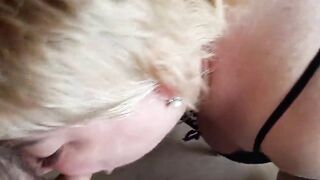 deep blowjob close-up and hot cum in mouth